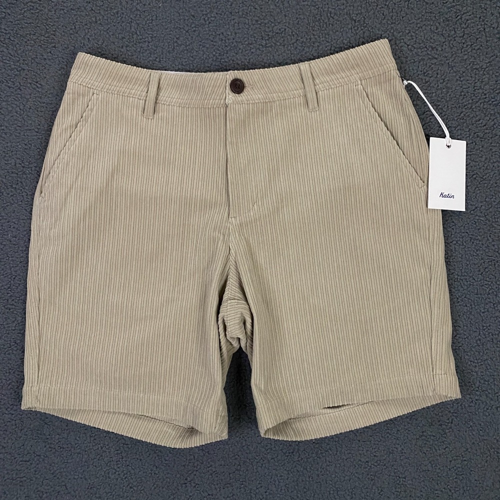 Katin Corduroy Kenneth Short Mens size 30 Aluminum Beige Chino Surf Beach NWT